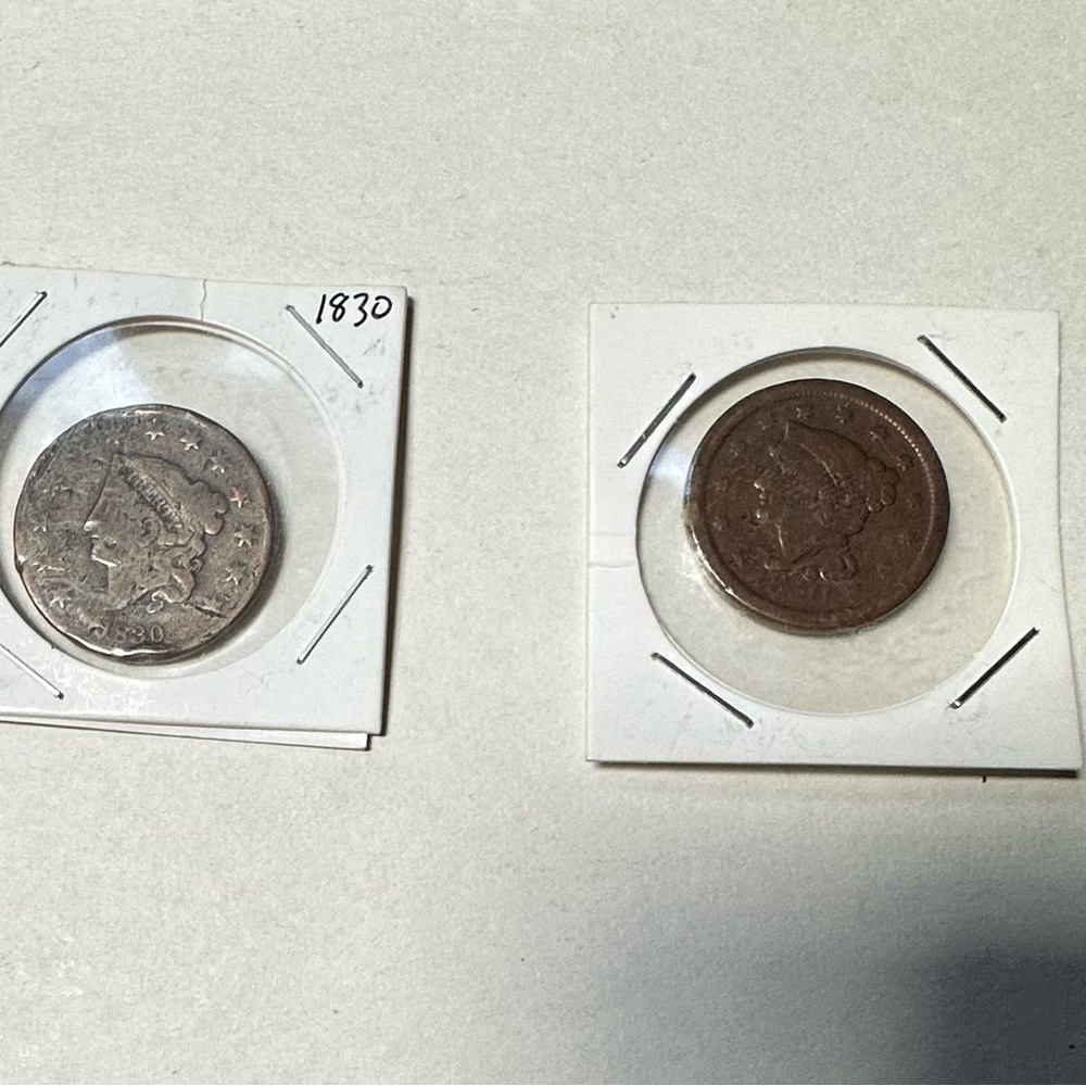 1830 & 1850 large cent.